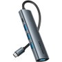 Vention Hub USB Tipo-C 3.0 TGZHB 3xUSB 1xUSB-C PD Gris